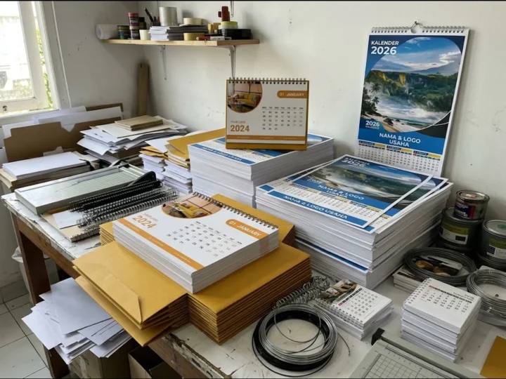 tumpukan cetak kalender